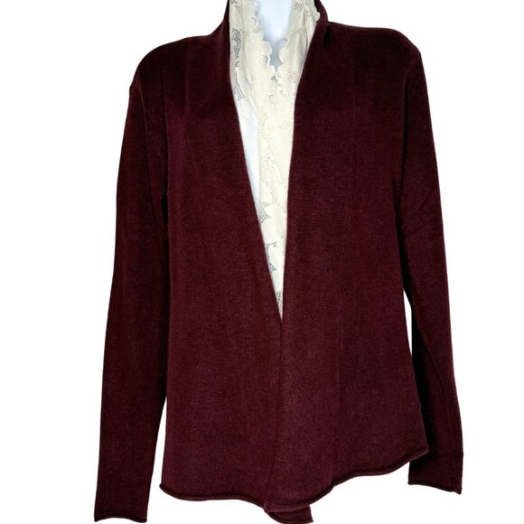 Loft Woman's Open Cardigan Sweater, Burgandy, Size XS, Super Soft - Picture 6 of 6